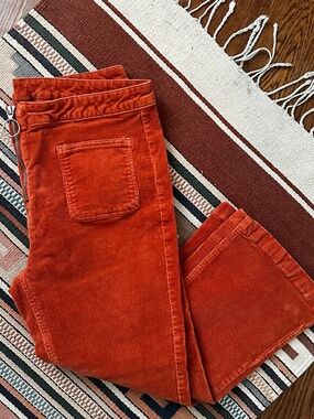 Wild Fable Rust Orange Corduroy Crop Flare Pants Size 12 Retro 70s Style